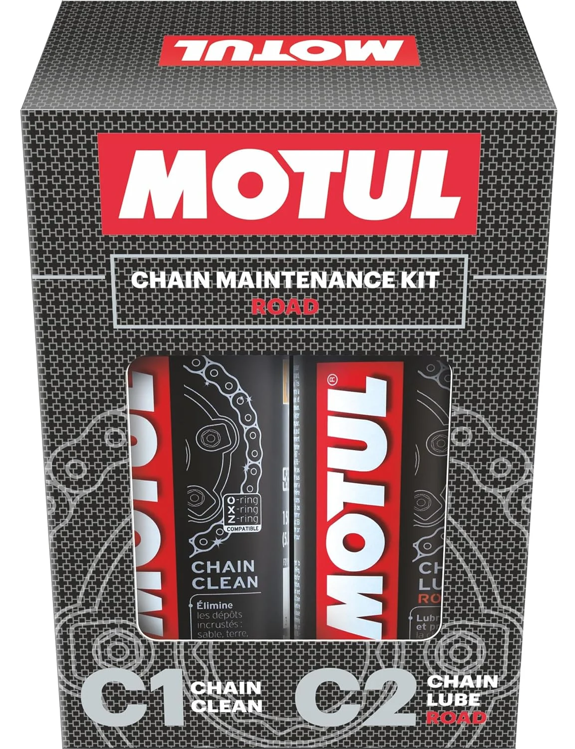 Motul Chain Lube & Chain Cleaner Combo for Bikes – C2 Lubrication + C1 Deep Cleaning Spray for Superior Chain Care, Suitable for All Motorcy