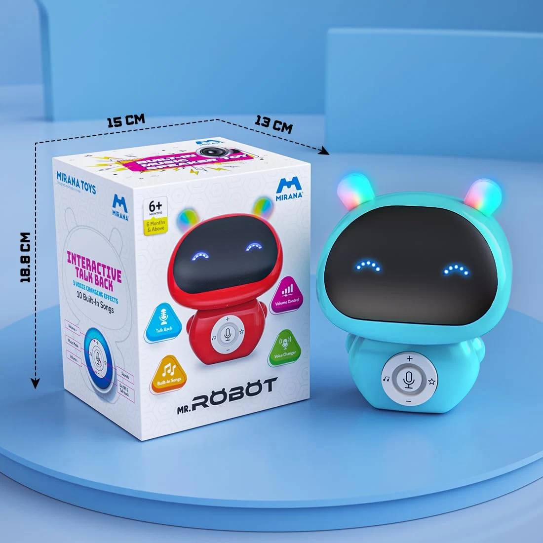Mirana Mr. Robot | Smart Interactive Talkback Toy for Kids | USB Rechargeable Type-C | in-Built Music | Best Gift for Boys & Girls 2 3 4 5 6