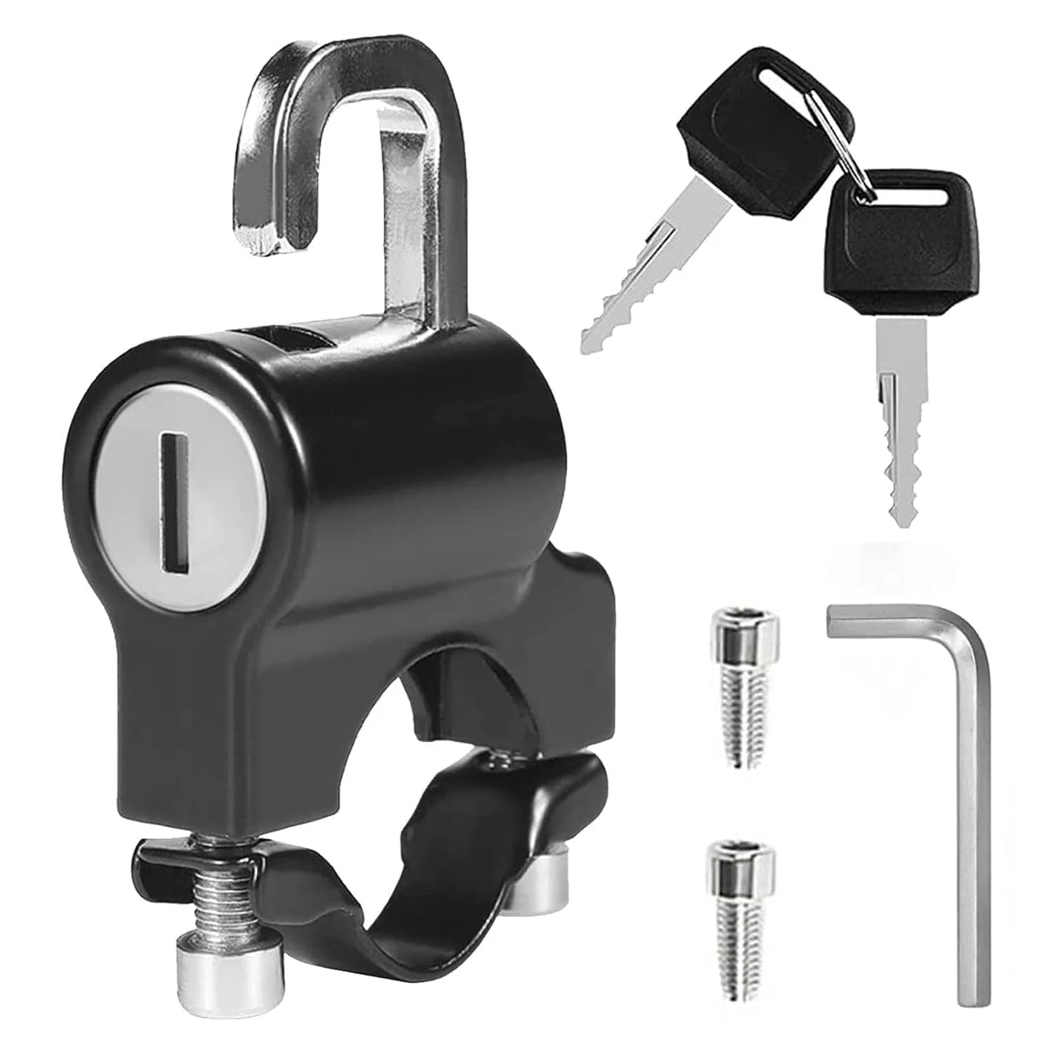 Universal Motorcycle Helmet Lock for Bike Handle – Anti-Theft Fixed Security Lock with 2 Keys – Multi-Function Electric Helmet Lock for Bicy