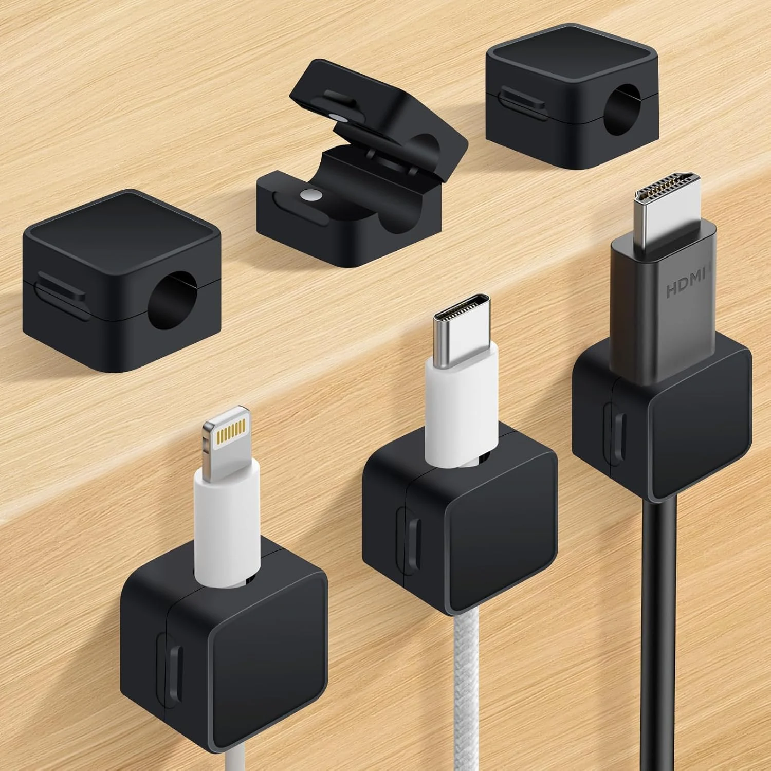 Spellwish Magnetic Cable Organizer Clips, Cord Holder for Cables, Desk Cable Management, Adhesive Wire Keeper for Desk in Bedroom, Living Ro