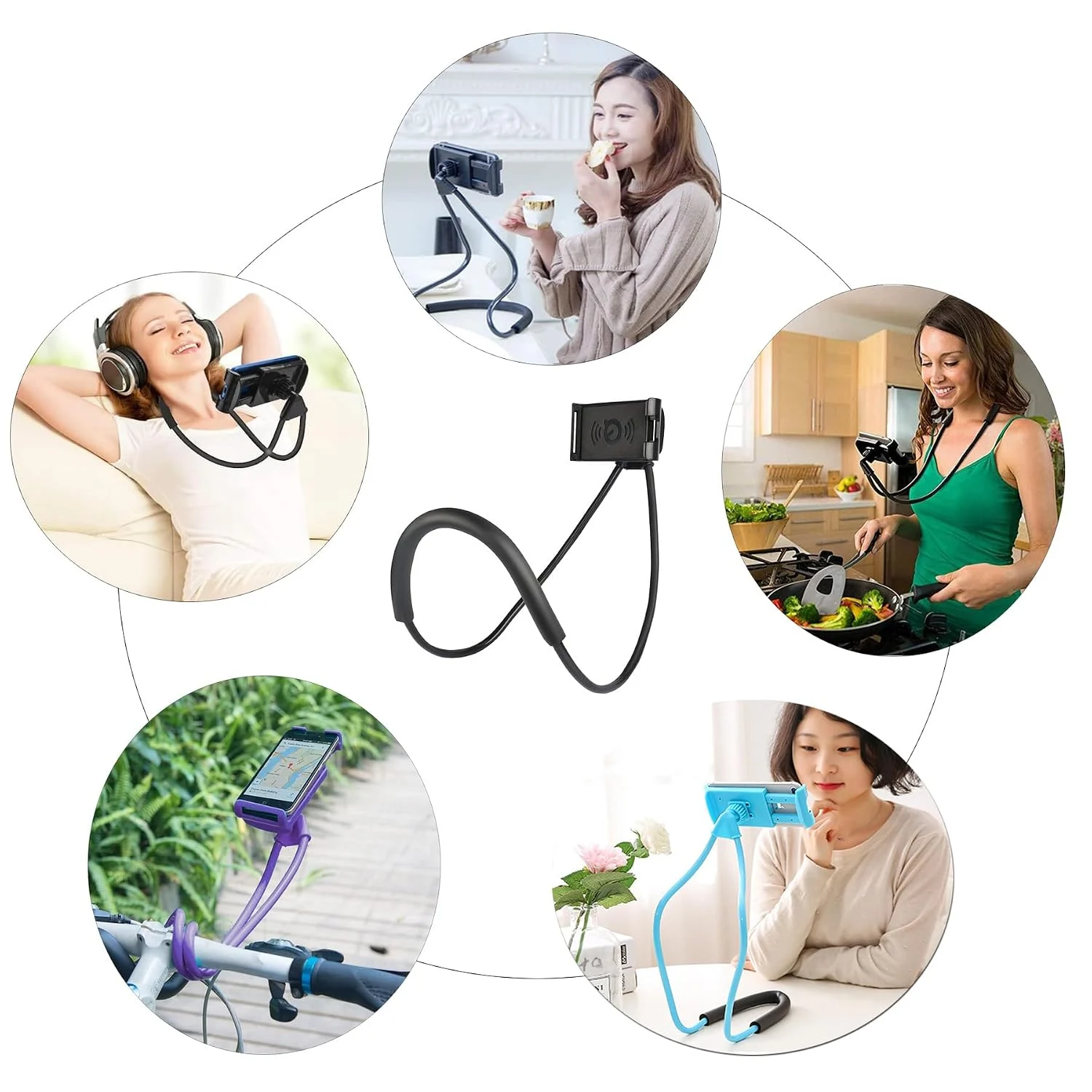 Neck Phone Holder, Hands-Free for Bed, Desk & Travel